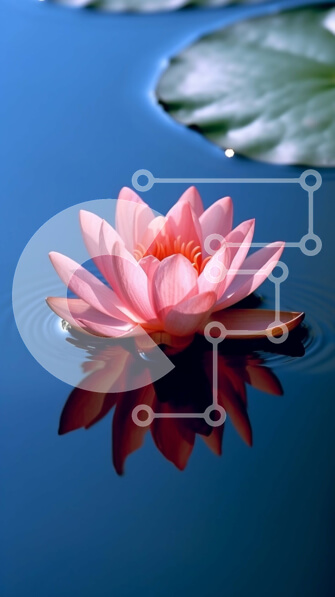 Σετ των 2 Intra Συλλεκτικό Ξύλινο Παζλ Plywood  4mm - Όμορφη εικόνα του ροζ λουλουδιού λωτού σε ήρεμο νερό Σε Ξύλινο Κουτί - Διαστάσεις: 10x10 cm – 25 κομμάτια