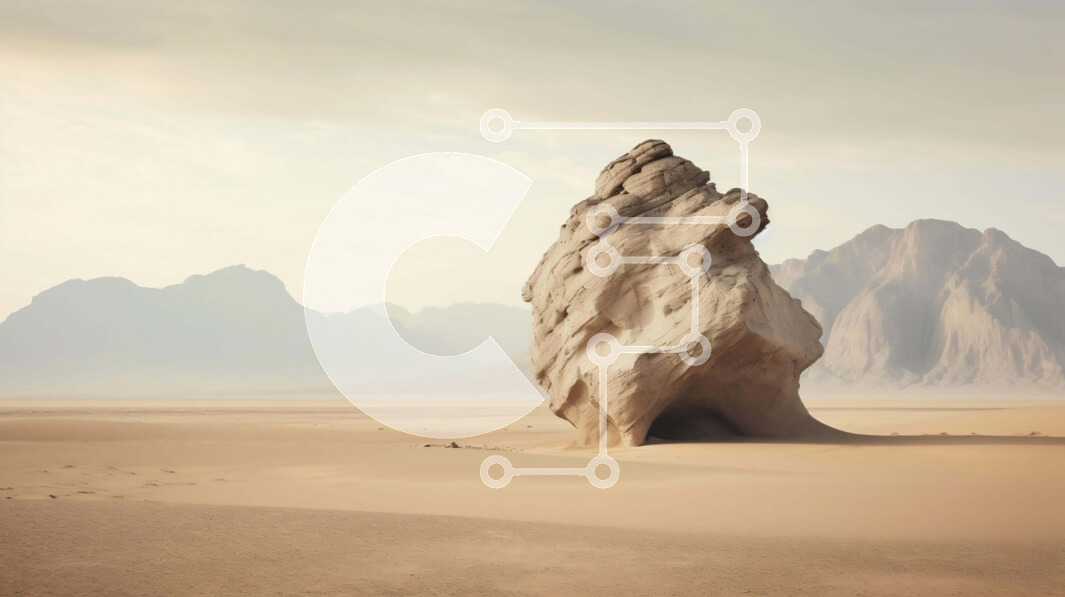 Intra Συλλεκτικό Ξύλινο Παζλ Plywood  4mm - Μοναχικός σχηματισμός βράχου στην έρημο Sandy Σε Ξύλινο Κουτί - Διαστάσεις: 10x10 cm – 25 κομμάτια