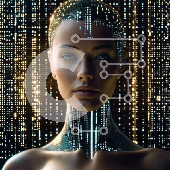 Intra Συλλεκτικό Ξύλινο Παζλ Plywood  4mm - 3D μοντέλο γυναίκας AI με φώτα LED Σε Ξύλινο Κουτί - Διαστάσεις Puzzle: 10x10 cm – 25 κομμάτια