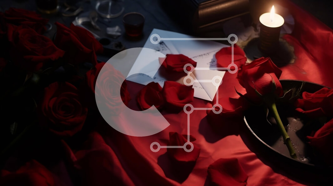 Intra Συλλεκτικό Ξύλινο Παζλ Plywood  4mm - Ρομαντικό σκηνικό με κόκκινα τριαντάφυλλα και φως κεριών Σε Ξύλινο Κουτί - Διαστάσεις Puzzle: 10x10 cm – 25 κομμάτια