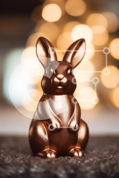 Intra Συλλεκτικό Ξύλινο Παζλ Plywood  4mm - Πολύχρωμο ειδώλιο λαγουδάκι του Πάσχα Σε Ξύλινο Κουτί - Διαστάσεις Puzzle: 10x10 cm – 25 κομμάτια