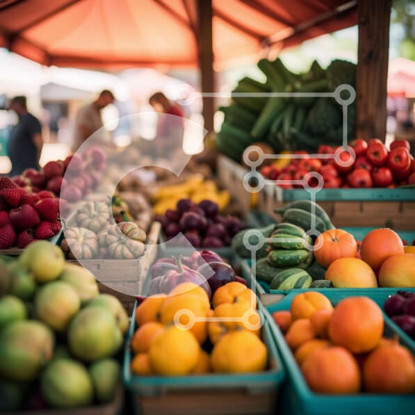 Σετ των 2 Intra Συλλεκτικό Ξύλινο Παζλ Plywood  4mm - Ζωντανή Farmer's Market που παρουσιάζει ποικιλία φρέσκων προϊόντων Σε Ξύλινο Κουτί - Διαστάσεις: 10x10 cm – 25 κομμάτια