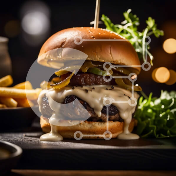 Σετ των 2 Intra Συλλεκτικό Ξύλινο Παζλ Plywood  4mm - Λαχταριστό μοσχαρίσιο μπιφτέκι με τυρί και φρέσκα υλικά Σε Ξύλινο Κουτί - Διαστάσεις: 10x10 cm – 25 κομμάτια