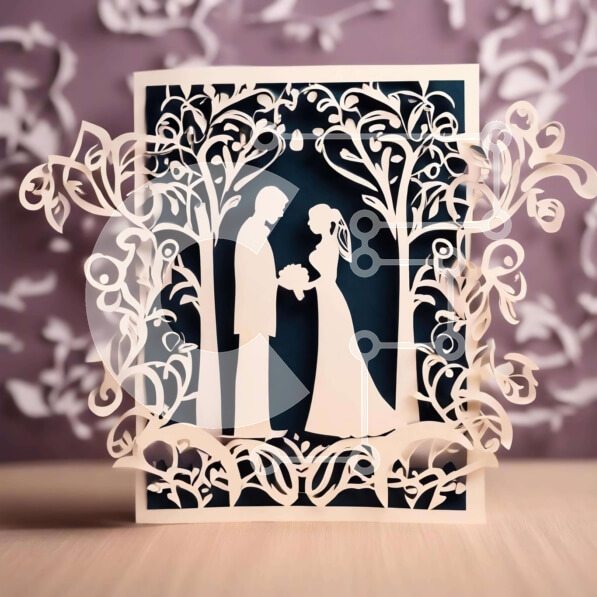 Intra Συλλεκτικό Ξύλινο Παζλ Plywood  4mm - Κάρτα γάμου με τις σιλουέτες της νύφης και του γαμπρού Σε Ξύλινο Κουτί - Διαστάσεις: 10x10 cm – 25 κομμάτια
