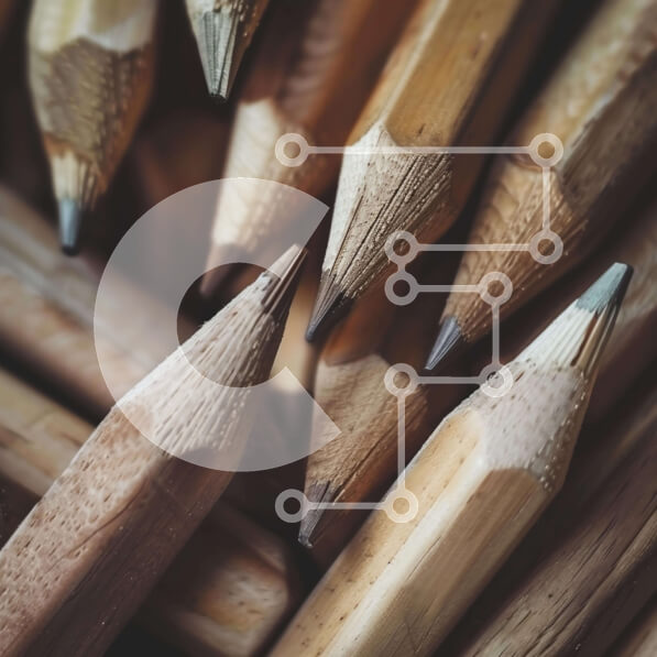 Intra Συλλεκτικό Ξύλινο Παζλ Plywood  4mm - Ποικιλία από ξύλινα μολύβια σε κοντινό πλάνο Σε Ξύλινο Κουτί - Διαστάσεις: 10x10 cm – 25 κομμάτια