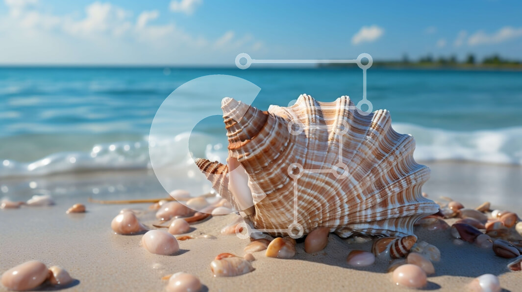 Intra Συλλεκτικό Ξύλινο Παζλ Plywood  4mm - Όμορφη εικόνα ενός κοχυλιού σε μια ηλιόλουστη μέρα Σε Ξύλινο Κουτί - Διαστάσεις: 10x10 cm – 25 κομμάτια