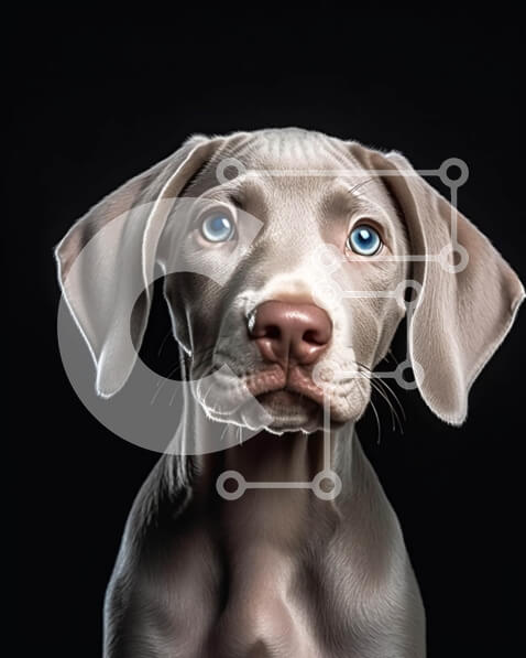 Σετ των 2 Intra Συλλεκτικό Ξύλινο Παζλ Plywood  4mm - Περίεργος λευκός σκύλος με μπλε μάτια που κοιτάζει την κάμερα Σε Ξύλινο Κουτί - Διαστάσεις: 10x10 cm – 25 κομμάτια