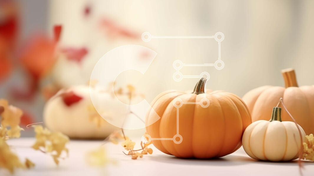 Intra Συλλεκτικό Ξύλινο Παζλ Plywood  4mm - Φθινοπωρινές κολοκύθες σε ένα τραπέζι με φύλλα και λουλούδια Σε Ξύλινο Κουτί - Διαστάσεις: 10x10 cm – 25 κομμάτια