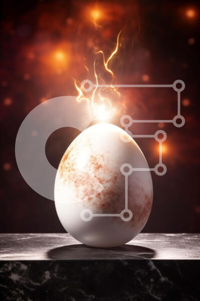 Intra Συλλεκτικό Ξύλινο Παζλ Plywood  4mm - Λαμπερό αντικείμενο σε σχήμα αυγού σε μαρμάρινο τραπέζι Σε Ξύλινο Κουτί - Διαστάσεις: 10x10 cm – 25 κομμάτια