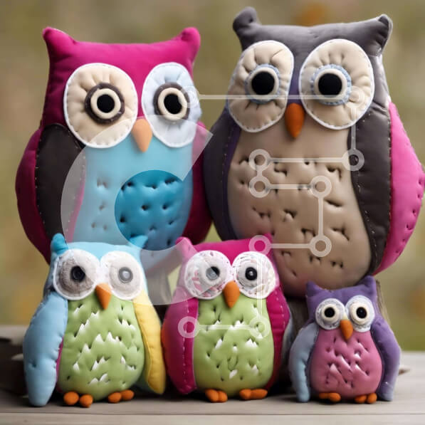 Intra Συλλεκτικό Ξύλινο Παζλ Plywood  4mm - Πολύχρωμα ειδώλια κουκουβάγιας σε υπαίθριο τραπέζι Σε Ξύλινο Κουτί - Διαστάσεις: 10x10 cm – 25 κομμάτια