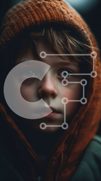 Intra Συλλεκτικό Ξύλινο Παζλ Plywood  4mm - Πορτρέτο ενός νεαρού αγοριού με κουκούλα Σε Ξύλινο Κουτί - Διαστάσεις Puzzle: 10x10 cm – 25 κομμάτια