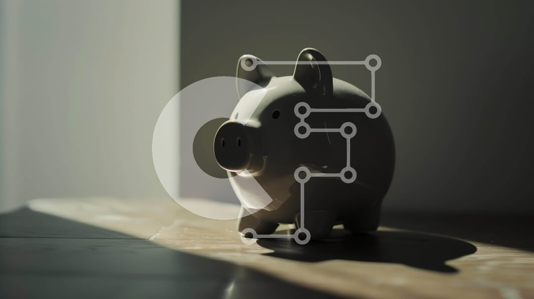 Intra Συλλεκτικό Ξύλινο Παζλ Plywood  4mm - Λευκός κουμπαράς σε ημιτελές ξύλινο τραπέζι Σε Ξύλινο Κουτί - Διαστάσεις: 10x10 cm – 25 κομμάτια