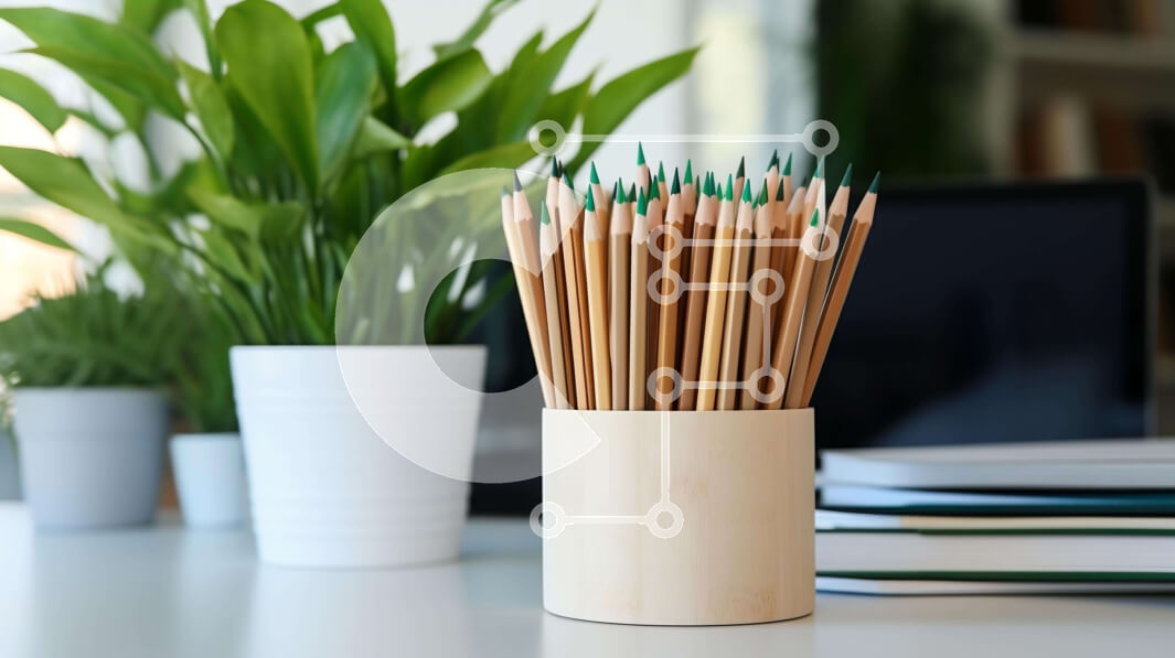 Intra Συλλεκτικό Ξύλινο Παζλ Plywood  4mm - Χώρος εργασίας με ξύλινη μολυβοθήκη και βιβλία Σε Ξύλινο Κουτί - Διαστάσεις Puzzle: 10x10 cm – 25 κομμάτια