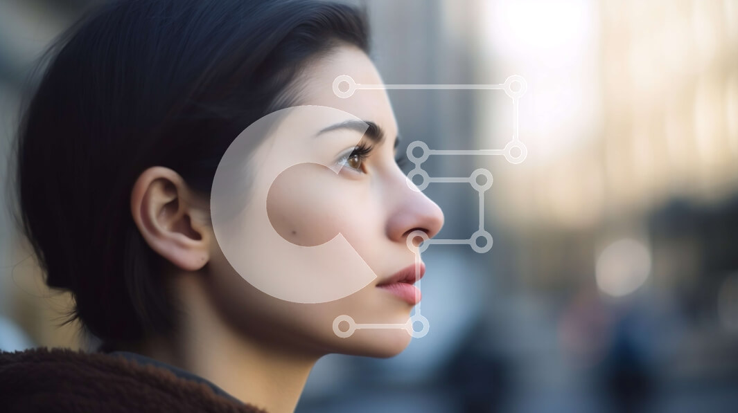 Intra Συλλεκτικό Ξύλινο Παζλ Plywood  4mm - Γυναίκα με καφέ σακάκι και κασκόλ που κοιτάζει από απόσταση τη συννεφιασμένη μέρα Σε Ξύλινο Κουτί - Διαστάσεις Puzzle: 10x10 cm – 25 κομμάτια