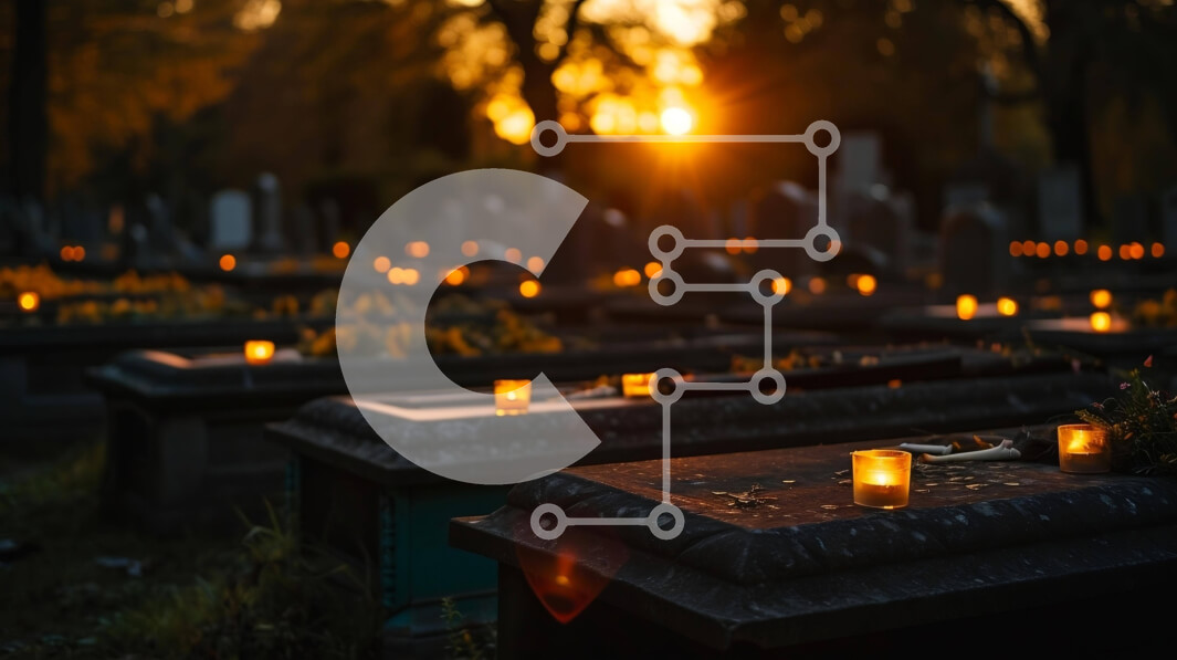 Intra Συλλεκτικό Ξύλινο Παζλ Plywood  4mm - Νεκροταφείο με αναμμένα κεριά στο ηλιοβασίλεμα Σε Ξύλινο Κουτί - Διαστάσεις Puzzle: 10x10 cm – 25 κομμάτια