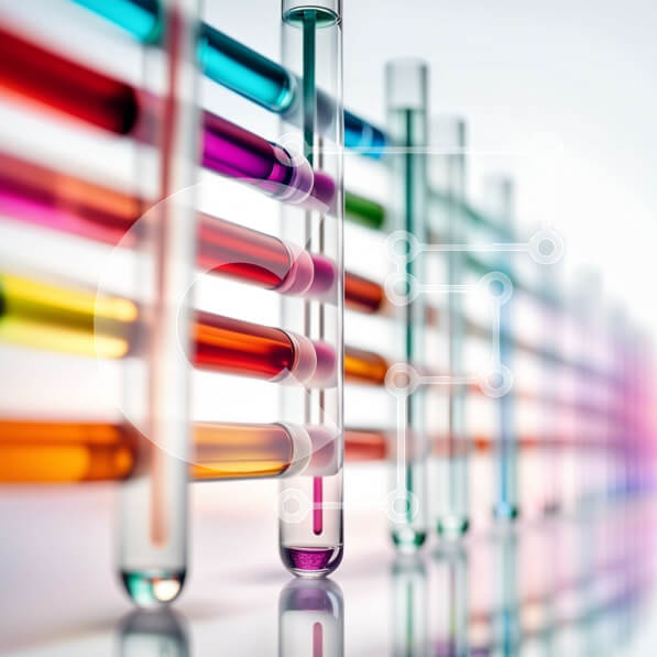 Intra Συλλεκτικό Ξύλινο Παζλ Plywood  4mm - Ζωντανή εικόνα πολύχρωμων δοκιμαστικών σωλήνων σε ένα επιστημονικό πείραμα Σε Ξύλινο Κουτί - Διαστάσεις Puzzle: 10x10 cm – 25 κομμάτια