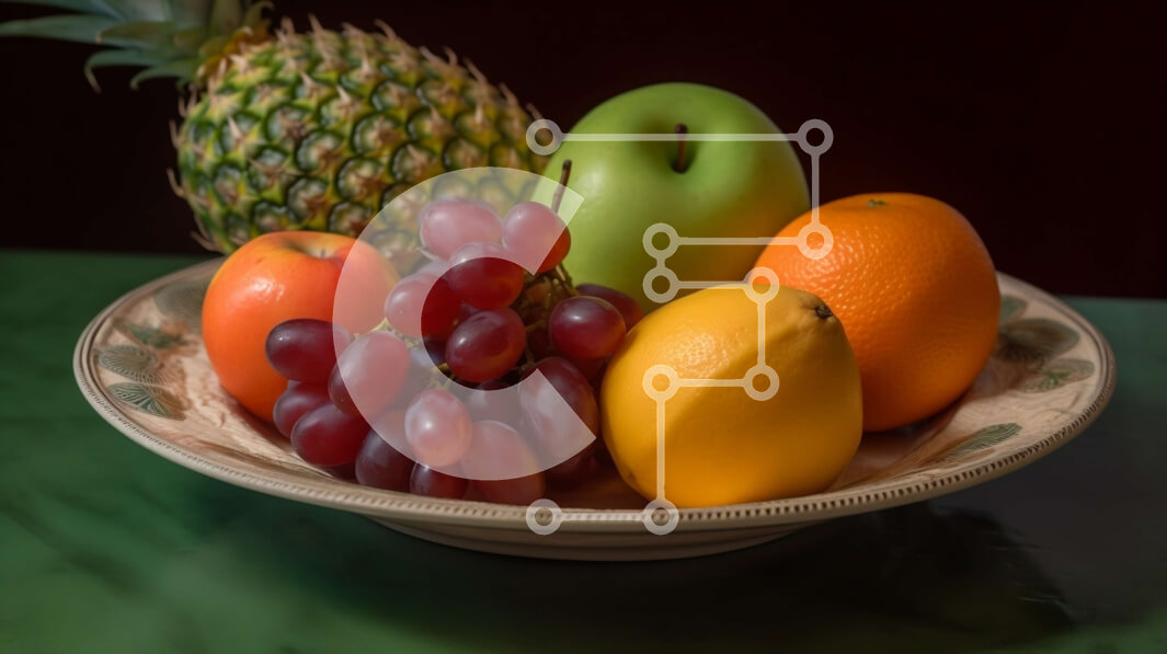 Σετ των 2 Intra Συλλεκτικό Ξύλινο Παζλ Plywood  4mm - Νόστιμο μπολ με ανάμεικτα φρούτα - πορτοκάλια, σταφύλια, ανανάδες Σε Ξύλινο Κουτί - Διαστάσεις: 10x10 cm – 25 κομμάτια