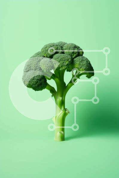 Σετ των 2 Intra Συλλεκτικό Ξύλινο Παζλ Plywood  4mm - Πράσινο φυτό μπρόκολου στο έδαφος Σε Ξύλινο Κουτί - Διαστάσεις: 10x10 cm – 25 κομμάτια