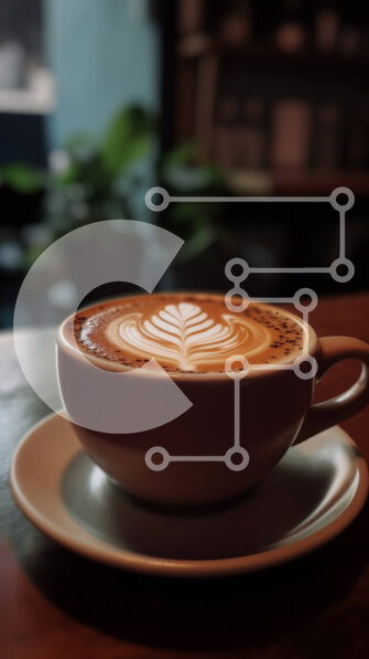 Intra Συλλεκτικό Ξύλινο Παζλ Plywood  4mm - Απολαύστε ένα φλιτζάνι καφέ με όμορφη καρδιά Latte Art σε ξύλινο τραπέζι δίπλα στο παράθυρο Σε Ξύλινο Κουτί - Διαστάσεις: 10x10 cm – 25 κομμάτια