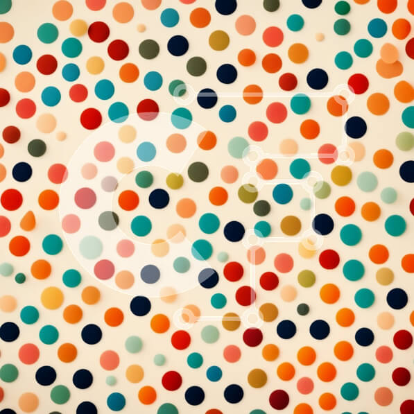 Intra Συλλεκτικό Ξύλινο Παζλ Plywood  4mm - Πολύχρωμο μοτίβο πουά σε μπεζ φόντο Σε Ξύλινο Κουτί - Διαστάσεις Puzzle: 10x10 cm – 25 κομμάτια