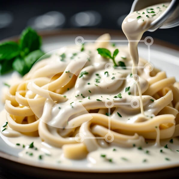 Σετ των 2 Intra Συλλεκτικό Ξύλινο Παζλ Plywood  4mm - Πιάτο ζυμαρικών με κρεμώδη σάλτσα και μαϊντανό στο πλάι Σε Ξύλινο Κουτί - Διαστάσεις: 10x10 cm – 25 κομμάτια