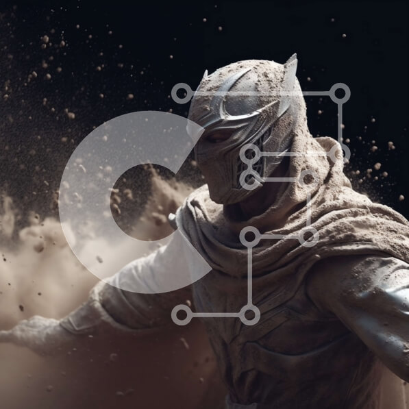 Intra Συλλεκτικό Ξύλινο Παζλ Plywood  4mm - Μυστηριώδες πρόσωπο με λευκή ρόμπα και κουκούλα στο βραχώδες έδαφος Σε Ξύλινο Κουτί - Διαστάσεις Puzzle: 10x10 cm – 25 κομμάτια