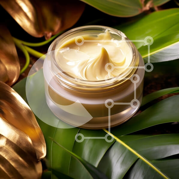 Σετ των 2 Intra Συλλεκτικό Ξύλινο Παζλ Plywood  4mm - Βιολογική κρέμα προσώπου σε διαφανές βάζο σε φυλλώδη επιφάνεια Σε Ξύλινο Κουτί - Διαστάσεις: 10x10 cm – 25 κομμάτια