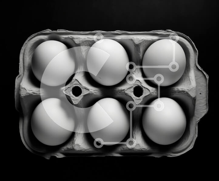 Σετ των 2 Intra Συλλεκτικό Ξύλινο Παζλ Plywood  4mm - Έξι αυγά σε ένα χαρτόκουτο - φωτογραφία στοκ τροφίμων Σε Ξύλινο Κουτί - Διαστάσεις: 10x10 cm – 25 κομμάτια