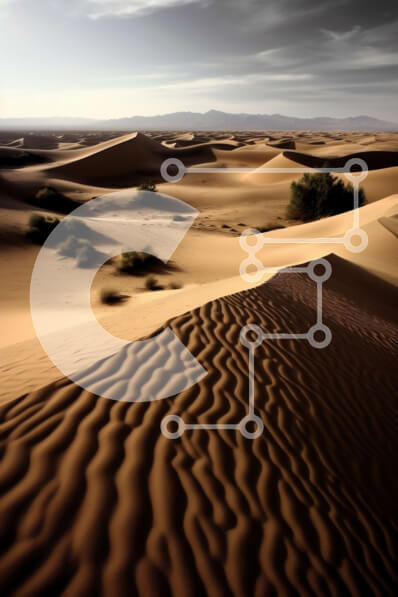 Σετ των 2 Intra Συλλεκτικό Ξύλινο Παζλ Plywood  4mm - Όμορφο ερημικό τοπίο με αμμόλοφους και βουνά στο φόντο Σε Ξύλινο Κουτί - Διαστάσεις: 10x10 cm – 25 κομμάτια