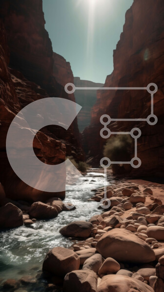 Σετ των 2 Intra Συλλεκτικό Ξύλινο Παζλ Plywood  4mm - Γραφική θέα ενός ποταμού που ρέει μέσα από ένα φαράγγι με ψηλούς βράχους Σε Ξύλινο Κουτί - Διαστάσεις: 10x10 cm – 25 κομμάτια