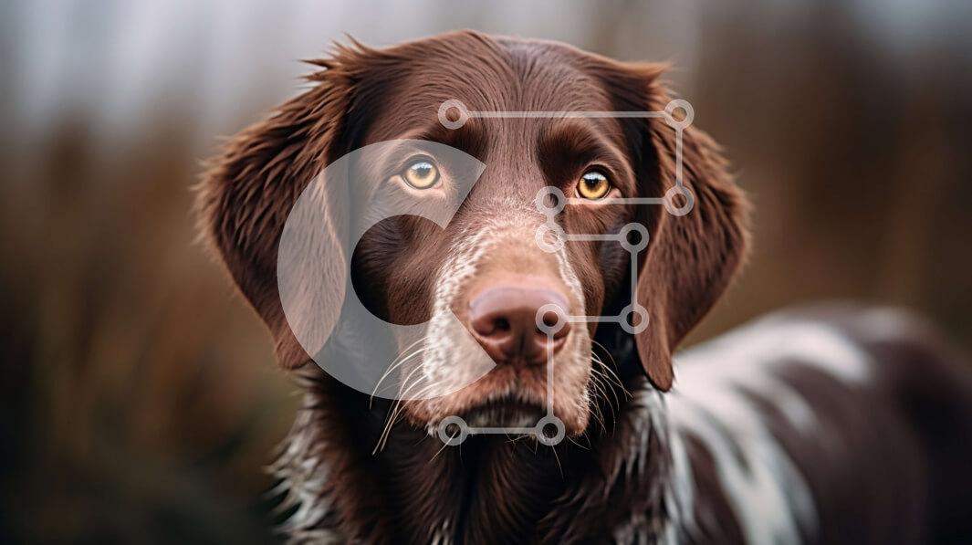 Σετ των 2 Intra Συλλεκτικό Ξύλινο Παζλ Plywood  4mm - Αξιολάτρευτο καφέ και λευκό σκυλί που στέκεται σε ένα χωράφι Σε Ξύλινο Κουτί - Διαστάσεις: 10x10 cm – 25 κομμάτια