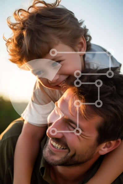 Intra Συλλεκτικό Ξύλινο Παζλ Plywood  4mm - Πατέρας και γιος απολαμβάνουν παιχνιδιάρικη στιγμή Σε Ξύλινο Κουτί - Διαστάσεις Puzzle: 10x10 cm – 25 κομμάτια