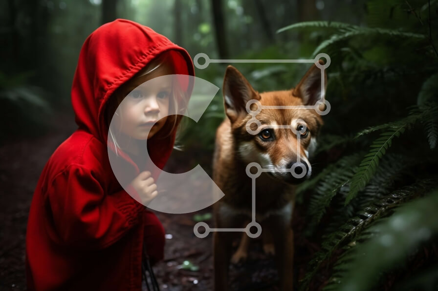 Intra Συλλεκτικό Ξύλινο Παζλ Plywood  4mm - Νεαρό κορίτσι και καφέ σκύλος που απολαμβάνουν τη γαλήνη της φύσης σε ένα δάσος Σε Ξύλινο Κουτί - Διαστάσεις: 10x10 cm – 25 κομμάτια