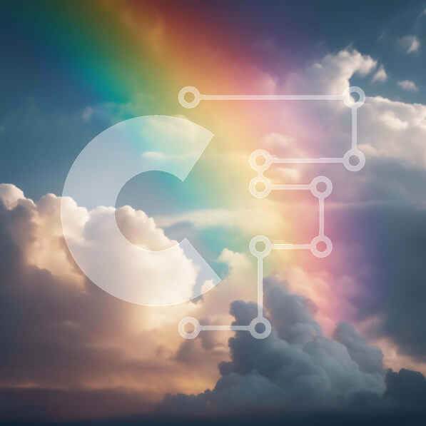 Intra Συλλεκτικό Ξύλινο Παζλ Plywood  4mm - Ζωντανό ουράνιο τόξο στον ουρανό με σύννεφα Σε Ξύλινο Κουτί - Διαστάσεις Puzzle: 10x10 cm – 25 κομμάτια