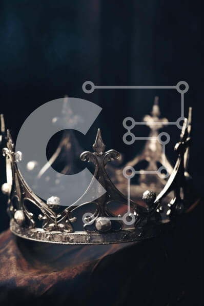 Intra Συλλεκτικό Ξύλινο Παζλ Plywood  4mm - Vintage ασημένιο στέμμα σε παλιό βιβλίο ή ξύλο Σε Ξύλινο Κουτί - Διαστάσεις: 10x10 cm – 25 κομμάτια