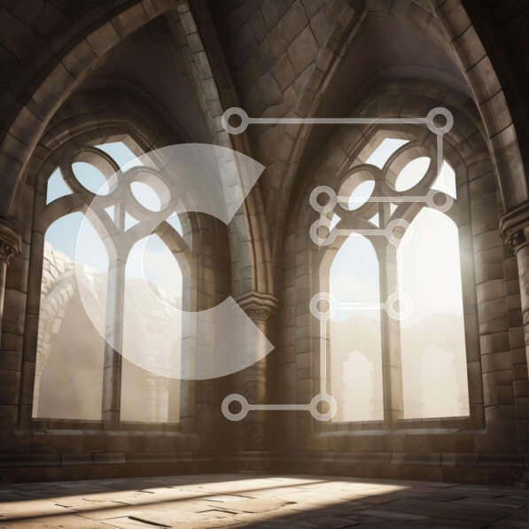 Intra Συλλεκτικό Ξύλινο Παζλ Plywood  4mm - Άδειο δωμάτιο με μεγάλα τοξωτά παράθυρα σε κτήριο με πέτρινους τοίχους Σε Ξύλινο Κουτί - Διαστάσεις Puzzle: 10x10 cm – 25 κομμάτια