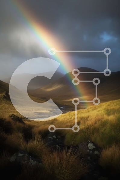 Σετ των 2 Intra Συλλεκτικό Ξύλινο Παζλ Plywood  4mm - Εκπληκτικό τοπίο ουράνιου τόξου με βουνά και γρασίδι Σε Ξύλινο Κουτί - Διαστάσεις: 10x10 cm – 25 κομμάτια