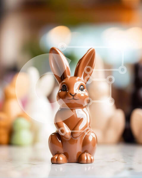 Intra Συλλεκτικό Ξύλινο Παζλ Plywood  4mm - Πασχαλινά ειδώλια και σοκολατένια λαγουδάκια Σε Ξύλινο Κουτί - Διαστάσεις: 10x10 cm – 25 κομμάτια