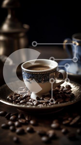 Intra Συλλεκτικό Ξύλινο Παζλ Plywood  4mm - Φλιτζάνι καφέ με κόκκους στο τραπέζι | Δωρεάν φωτογραφία Σε Ξύλινο Κουτί - Διαστάσεις: 10x10 cm – 25 κομμάτια