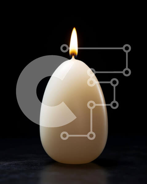 Intra Συλλεκτικό Ξύλινο Παζλ Plywood  4mm - Κερί σε σχήμα αυγού σε μαύρο φόντο Σε Ξύλινο Κουτί - Διαστάσεις: 10x10 cm – 25 κομμάτια