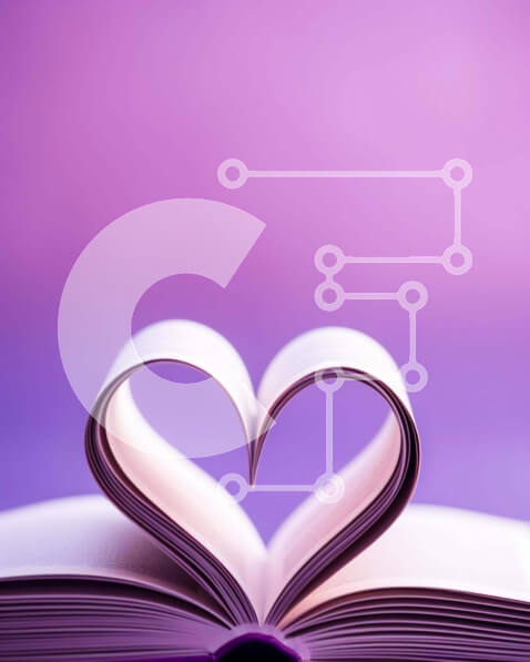 Intra Συλλεκτικό Ξύλινο Παζλ Plywood  4mm - Βιβλίο σε σχήμα καρδιάς σε μωβ φόντο Σε Ξύλινο Κουτί - Διαστάσεις Puzzle: 10x10 cm – 25 κομμάτια