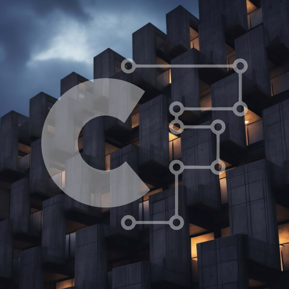 Intra Συλλεκτικό Ξύλινο Παζλ Plywood  4mm - Σύγχρονο κτήριο από σκυρόδεμα που φωτίζεται τη νύχτα Σε Ξύλινο Κουτί - Διαστάσεις Puzzle: 10x10 cm – 25 κομμάτια