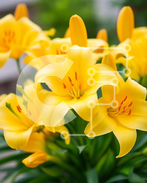 Intra Συλλεκτικό Ξύλινο Παζλ Plywood  4mm - Μπουκέτο με κίτρινα λουλούδια σε άνθιση Σε Ξύλινο Κουτί - Διαστάσεις: 10x10 cm – 25 κομμάτια