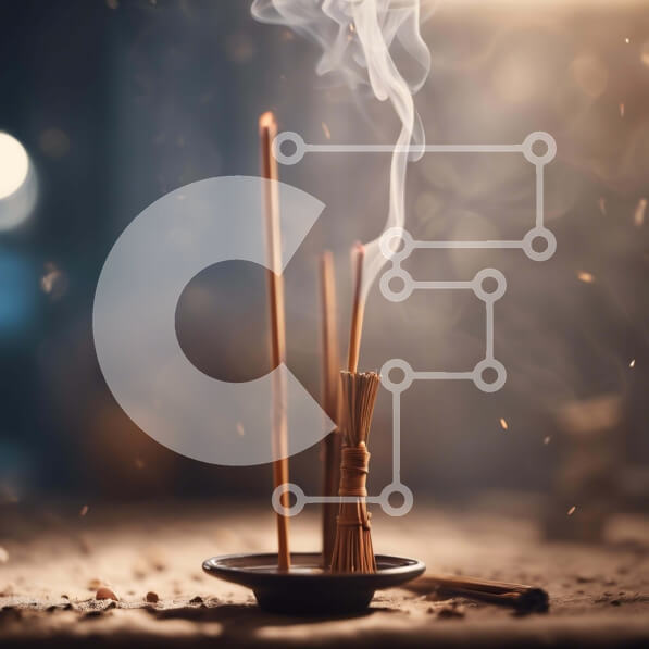 Intra Συλλεκτικό Ξύλινο Παζλ Plywood  4mm - Μπαστούνια θυμιάματος σε ξύλινο τραπέζι με καπνό Σε Ξύλινο Κουτί - Διαστάσεις: 10x10 cm – 25 κομμάτια