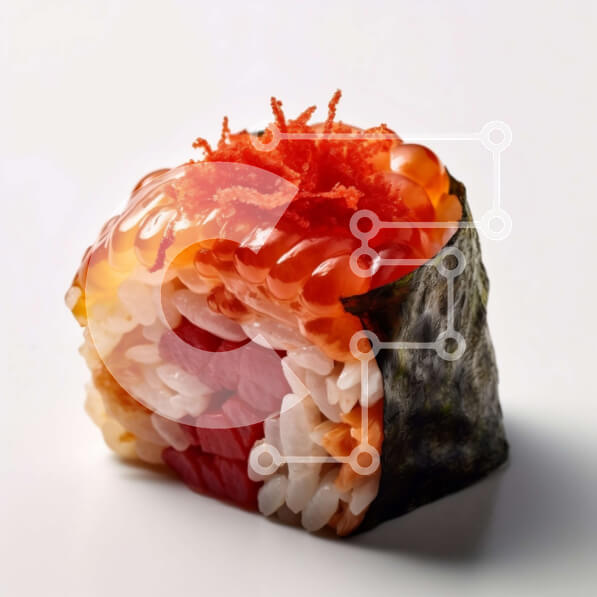 Σετ των 2 Intra Συλλεκτικό Ξύλινο Παζλ Plywood  4mm - Νόστιμο ρολό σούσι με ωμό σολομό και αβοκάντο Σε Ξύλινο Κουτί - Διαστάσεις: 10x10 cm – 25 κομμάτια