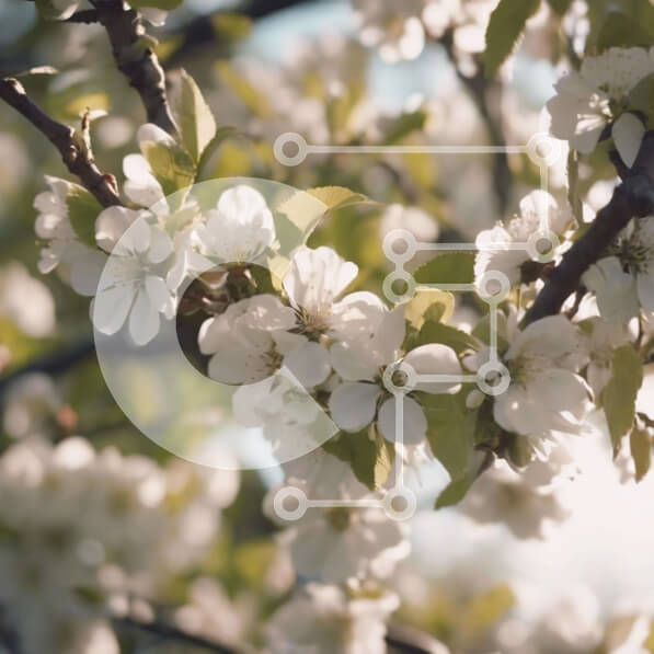 Intra Συλλεκτικό Ξύλινο Παζλ Plywood  4mm - Ανοιξιάτικα άνθη στο κλαδί δέντρου Σε Ξύλινο Κουτί - Διαστάσεις: 10x10 cm – 25 κομμάτια