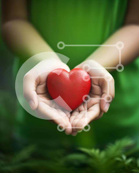 Intra Συλλεκτικό Ξύλινο Παζλ Plywood  4mm - Έννοια υποστήριξης και αγάπης με την καρδιά στο χέρι Σε Ξύλινο Κουτί - Διαστάσεις Puzzle: 10x10 cm – 25 κομμάτια