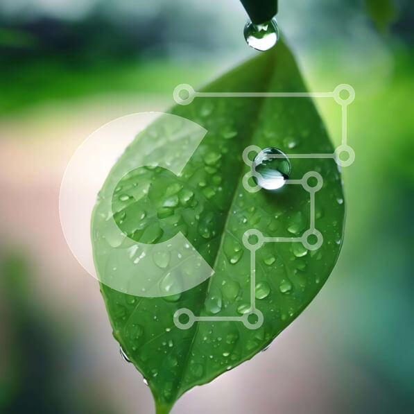 Intra Συλλεκτικό Ξύλινο Παζλ Plywood  4mm - Πλούσιο πράσινο φύλλο με αστραφτερά σταγονίδια νερού Σε Ξύλινο Κουτί - Διαστάσεις: 10x10 cm – 25 κομμάτια