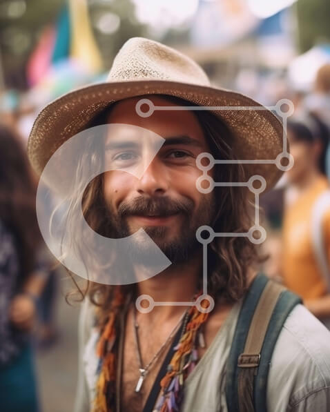 Intra Συλλεκτικό Ξύλινο Παζλ Plywood  4mm - Χαλαρός άνδρας με κιθάρα στο Μουσικό Φεστιβάλ Σε Ξύλινο Κουτί - Διαστάσεις Puzzle: 10x10 cm – 25 κομμάτια