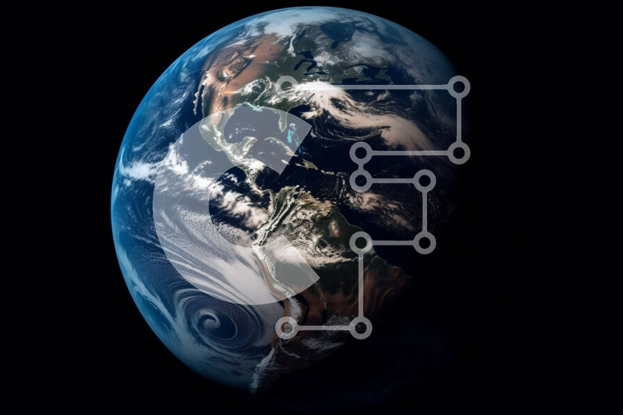 Intra Συλλεκτικό Ξύλινο Παζλ Plywood  4mm - Εκπληκτική εικόνα της Γης από το διάστημα με καθαρή ατμόσφαιρα Σε Ξύλινο Κουτί - Διαστάσεις Puzzle: 10x10 cm – 25 κομμάτια